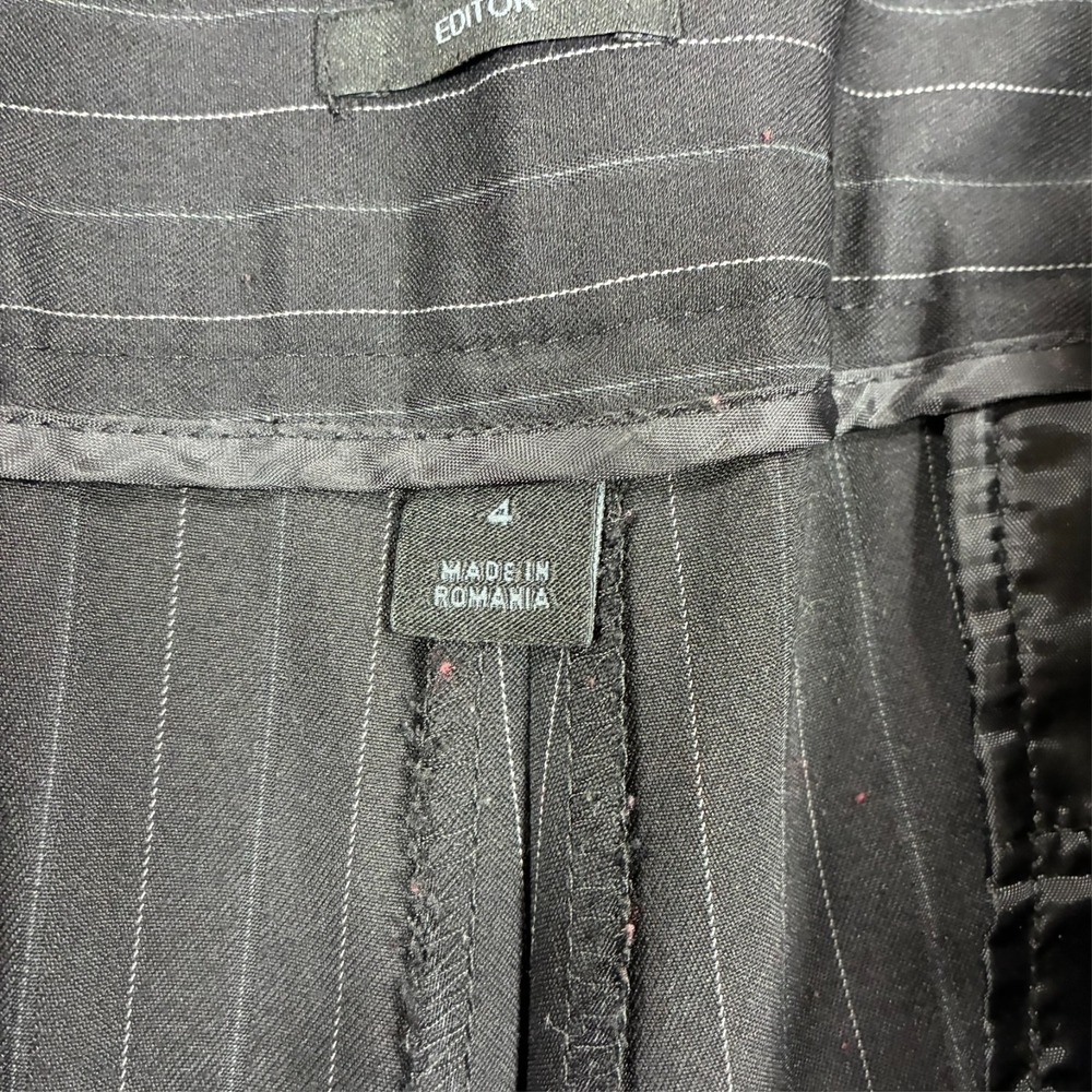 Express Design Studio Editor Pinstripe Dress Pants Womens 4 Bootcut Black Stripe - Picture 4 of 12